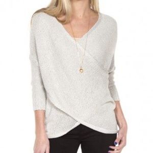 Crossover chenille sweater